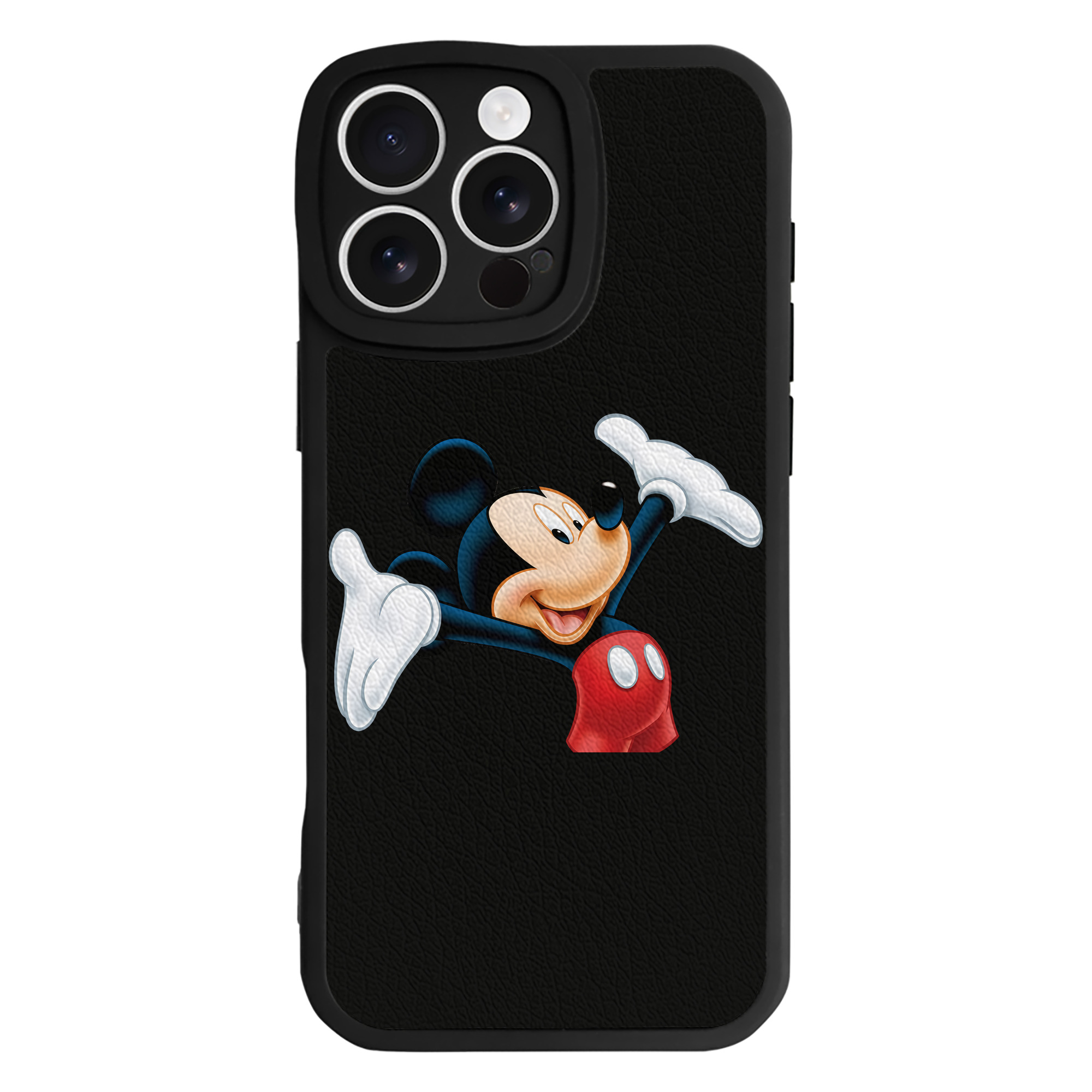 （画像用） ミッキーマウス Mickey Mouse 【iPhone 16シリーズ対応】シリコンスマホケース（レザー調） 材質：シリコン